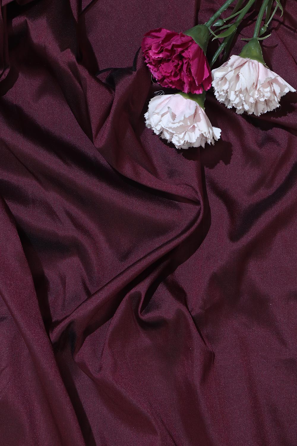 Elegant Wine Plain Silk Suit With Kalamkari Hand Painted Silk Dupatta - Luxurion World