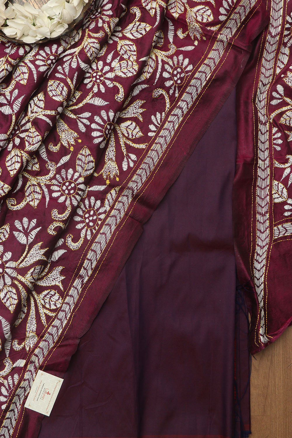 Stunning Purple Plain Silk Suit With Purple Hand Embroidered Bangalore Silk Dupatta - Luxurion World