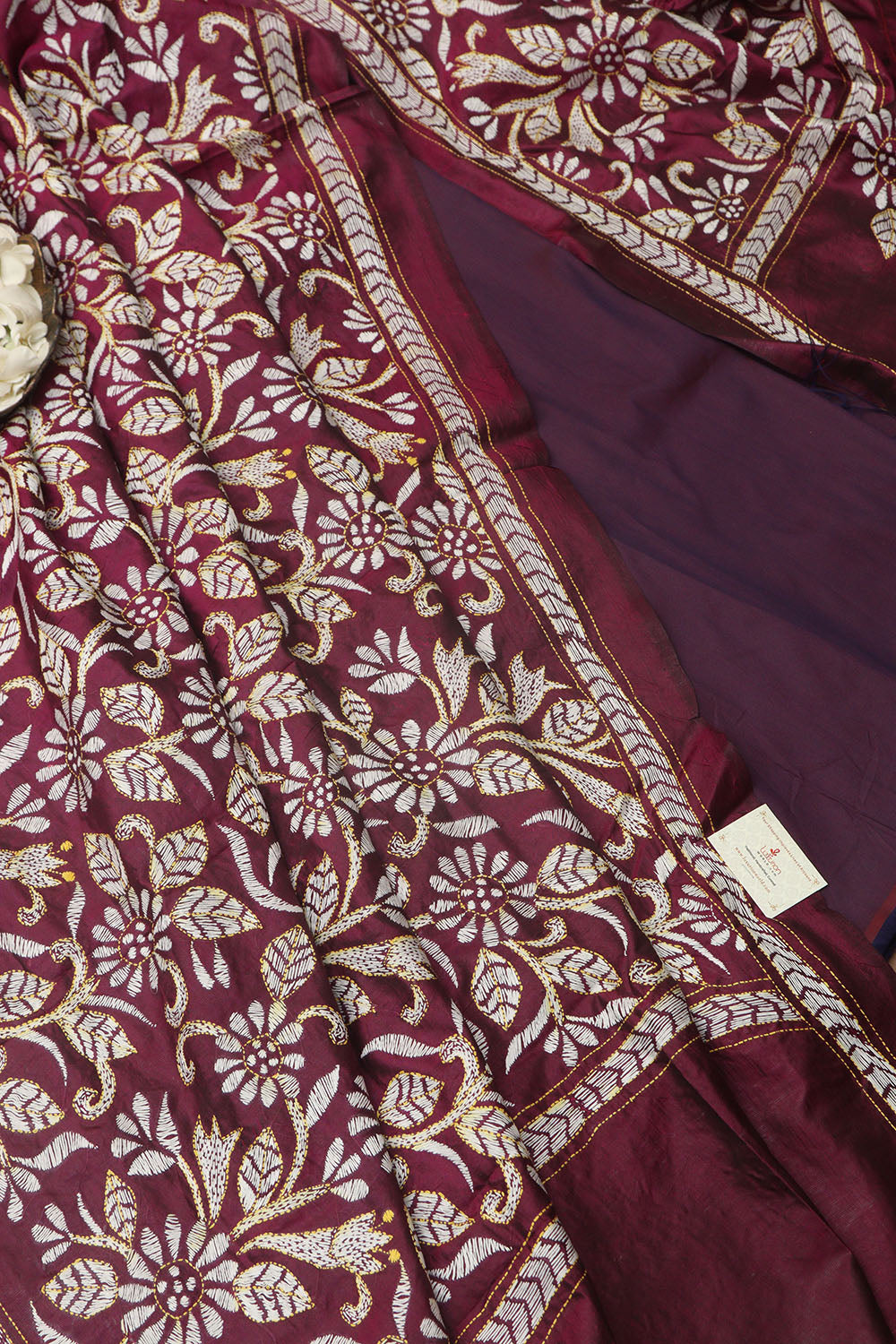 Stunning Purple Plain Silk Suit With Purple Hand Embroidered Bangalore Silk Dupatta - Luxurion World