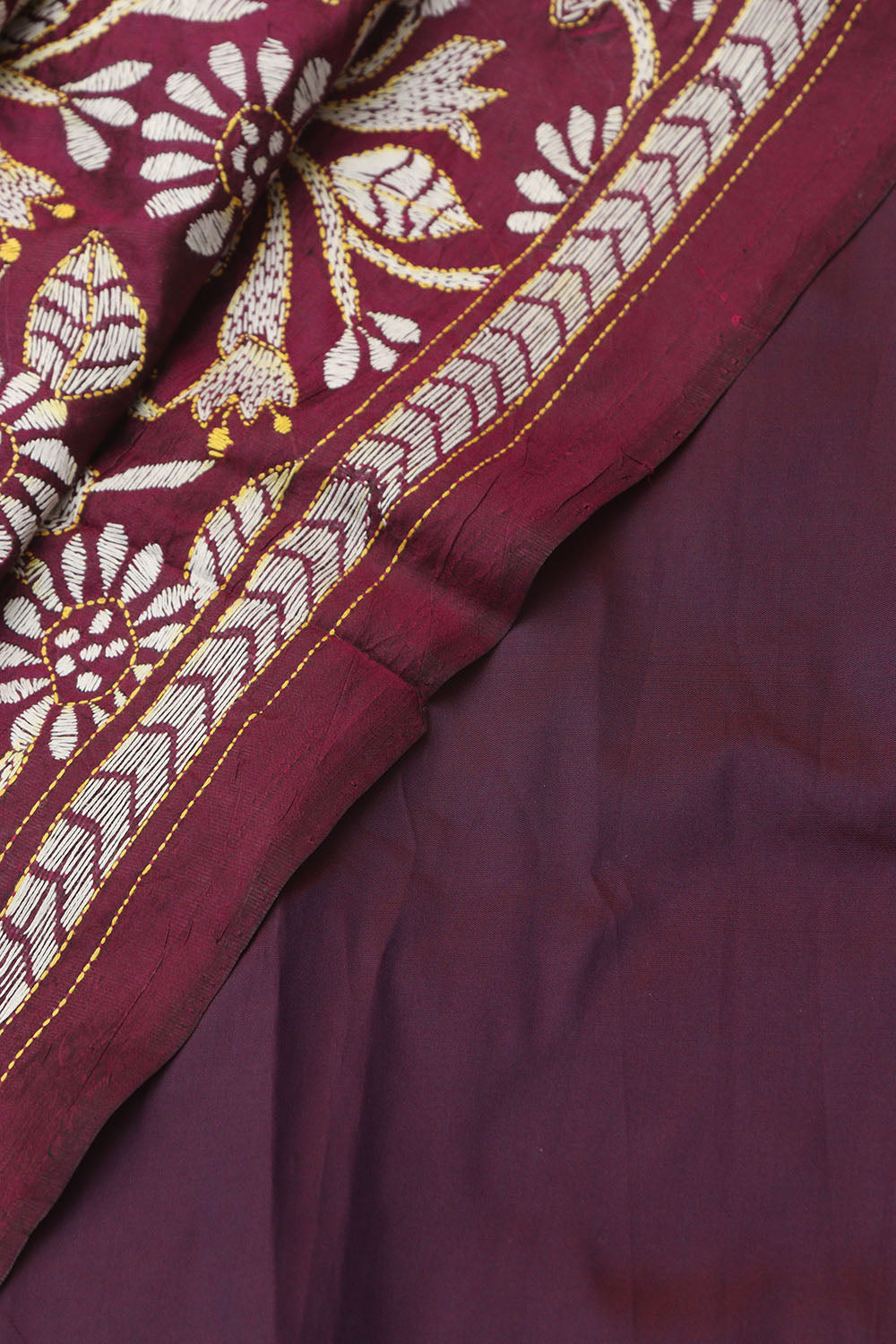 Stunning Purple Plain Silk Suit With Purple Hand Embroidered Bangalore Silk Dupatta - Luxurion World