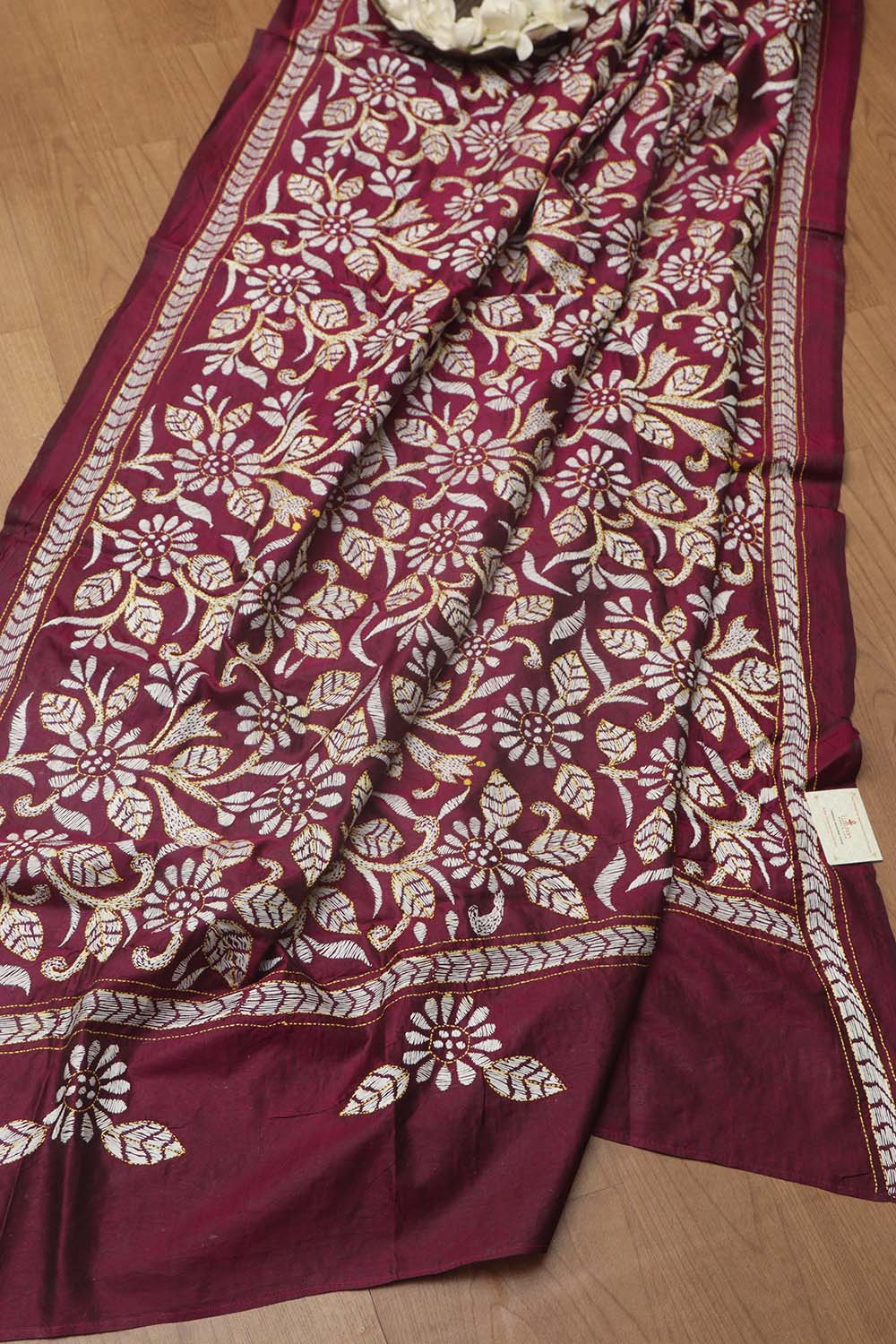 Stunning Purple Plain Silk Suit With Purple Hand Embroidered Bangalore Silk Dupatta - Luxurion World