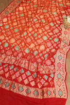 Yellow Plain Silk Suit With Red Banarasi Bandhani Pure Georgette Dupatta - Luxurion World