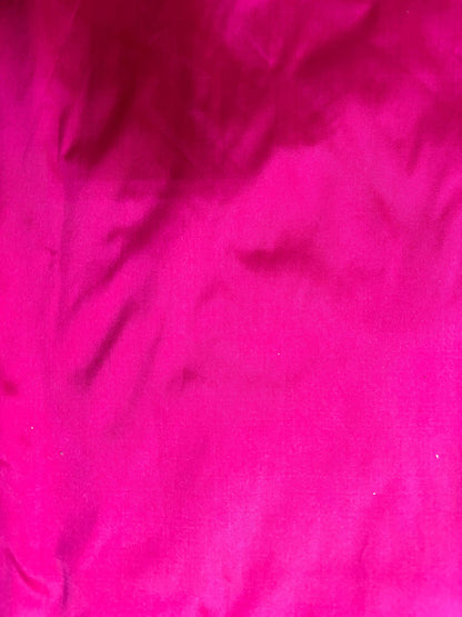 Pink Plain Silk Suit With Green Hand Embroidered Flower Design Kantha Pure Silk Dupatta - Luxurion World