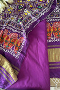 Stunning Purple Plain Silk Suit With Purple Digital Printed Patola Design Modal Silk Dupatta - Luxurion World