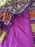 Stunning Purple Plain Silk Suit With Purple Digital Printed Patola Design Modal Silk Dupatta - Luxurion World