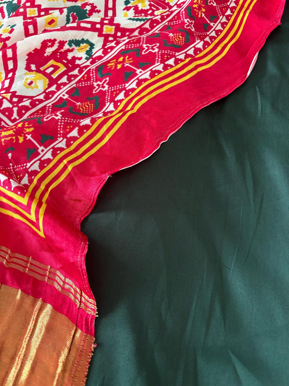 Green Plain Silk Suit With Pink Digital Printed Patola Design Modal Silk Dupatta - Luxurion World