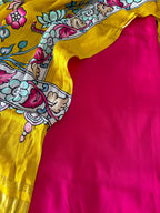 Pink Plain Silk Suit With Yellow Digital Printed Patola Design Modal Silk Dupatta - Luxurion World