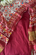 Maroon Plain Silk Suit With Multicolor Digital Printed Patola Design Modal Silk Dupatta - Luxurion World