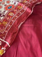 Maroon Plain Silk Suit With Multicolor Digital Printed Patola Design Modal Silk Dupatta - Luxurion World