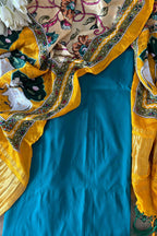 Blue Plain Silk Suit With Yellow Digital Printed Patola Design Modal Silk Dupatta - Luxurion World