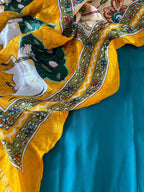 Blue Plain Silk Suit With Yellow Digital Printed Patola Design Modal Silk Dupatta - Luxurion World