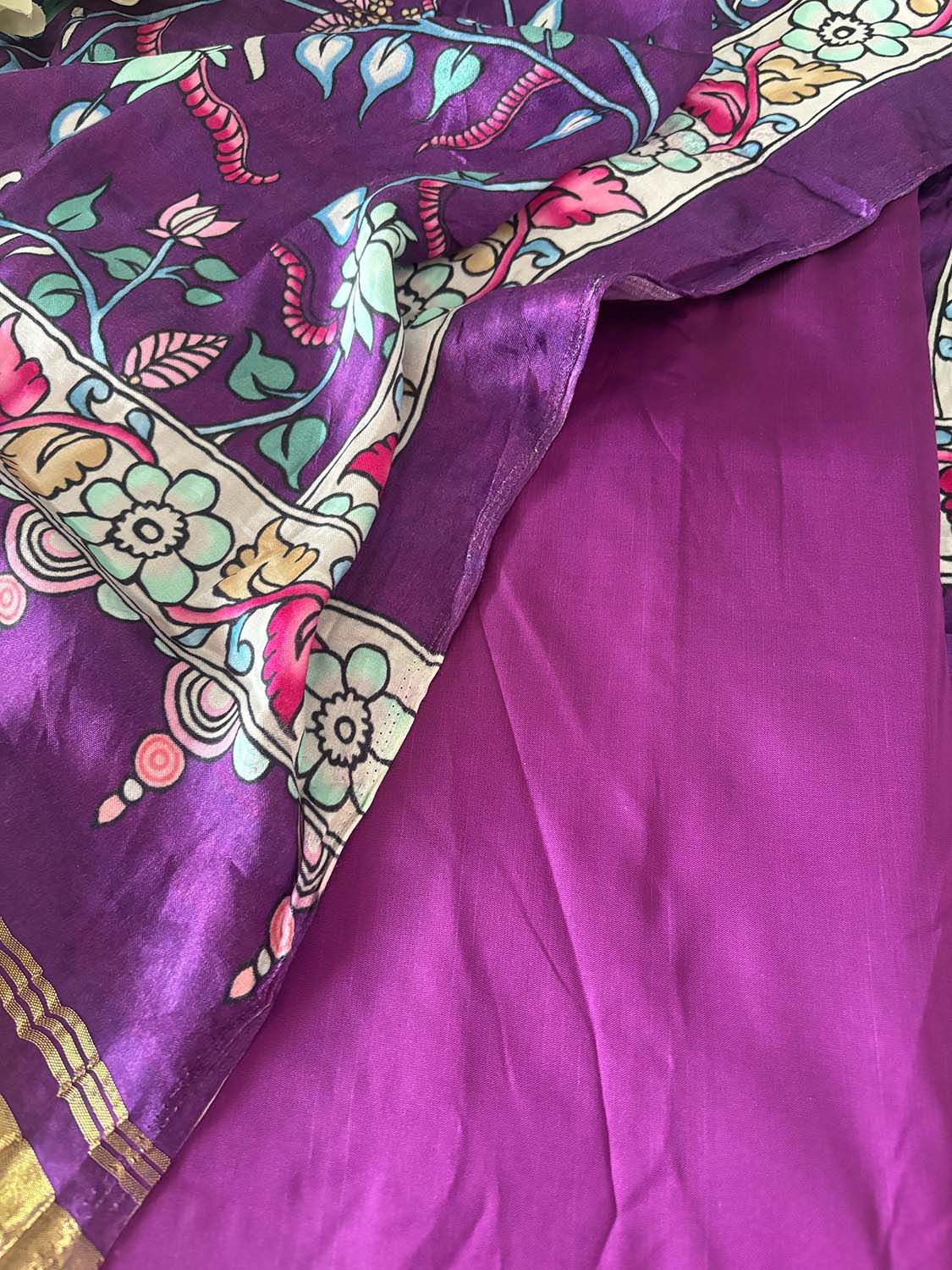 Stunning Purple Plain Silk Suit With Purple Digital Printed Patola Design Modal Silk Dupatta - Luxurion World