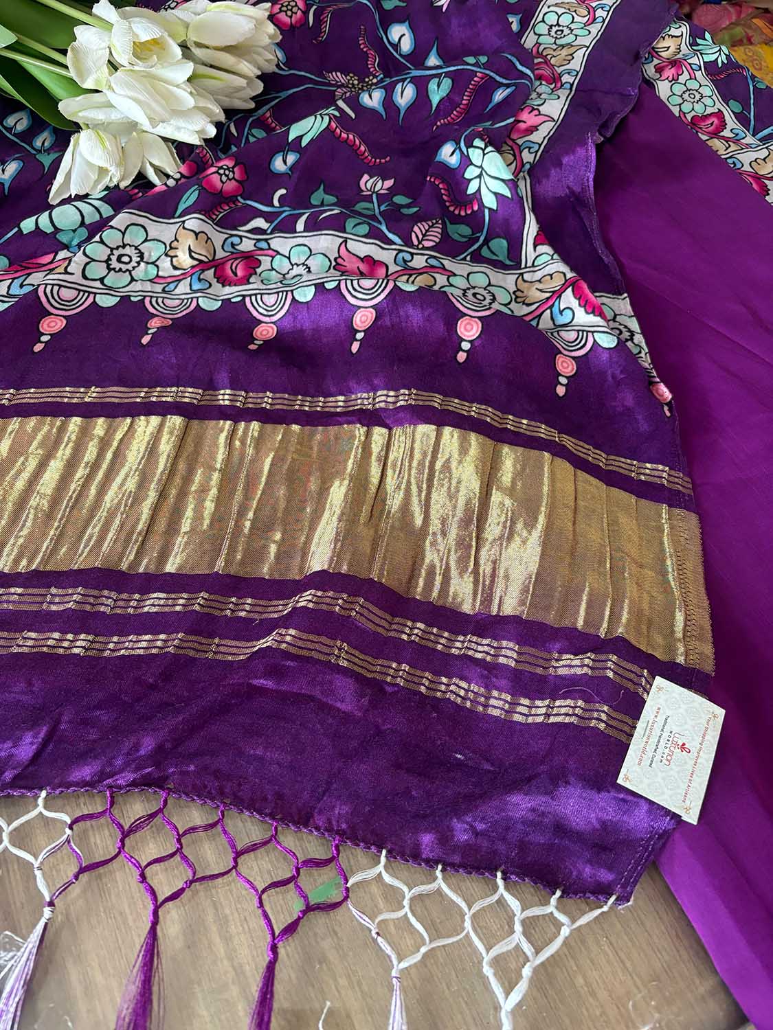 Stunning Purple Plain Silk Suit With Purple Digital Printed Patola Design Modal Silk Dupatta - Luxurion World