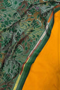 Yellow Plain Silk Suit With Hand Embroidered Kantha Pure Bangalore Silk Dupatta - Luxurion World