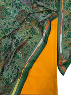 Yellow Plain Silk Suit With Hand Embroidered Kantha Pure Bangalore Silk Dupatta - Luxurion World