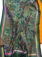 Yellow Plain Silk Suit With Hand Embroidered Kantha Pure Bangalore Silk Dupatta - Luxurion World