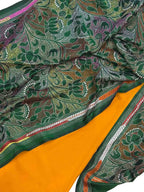 Yellow Plain Silk Suit With Hand Embroidered Kantha Pure Bangalore Silk Dupatta - Luxurion World
