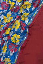 Maroon Plain Silk Suit With Hand Embroidered Kantha Pure Bangalore Silk Dupatta - Luxurion World