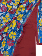 Maroon Plain Silk Suit With Hand Embroidered Kantha Pure Bangalore Silk Dupatta - Luxurion World