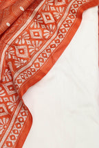 White Plain Silk Suit With Hand Embroidered Kantha Pure Bangalore Silk Dupatta - Luxurion World
