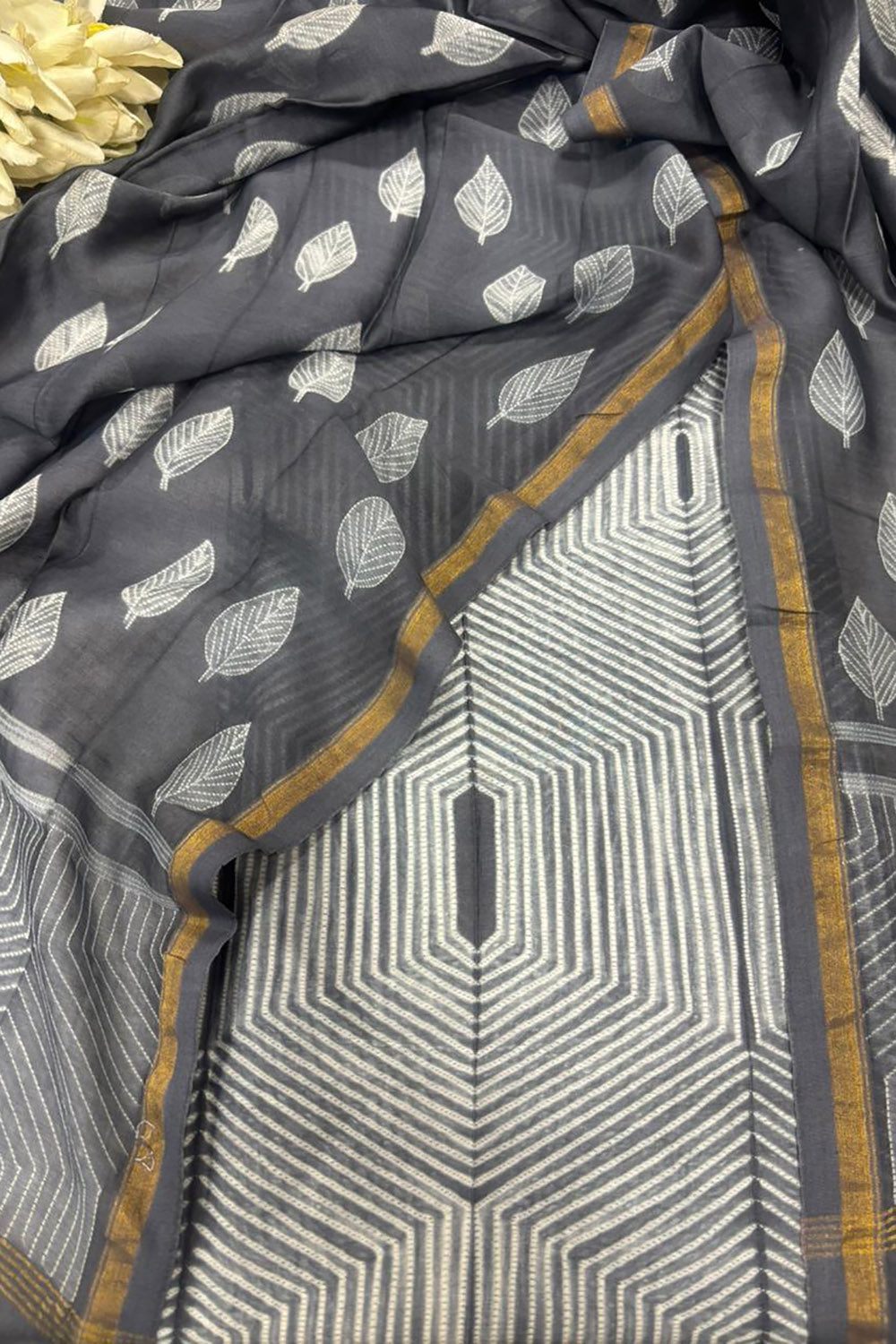 Grey Shibori Cotton Silk Suit Set — Tie-Dye, Formal & Festive