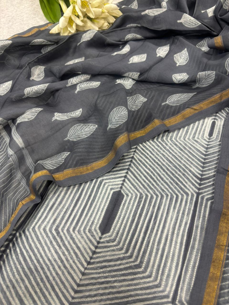 Grey Shibori Cotton Silk Suit Set — Tie-Dye, Formal & Festive