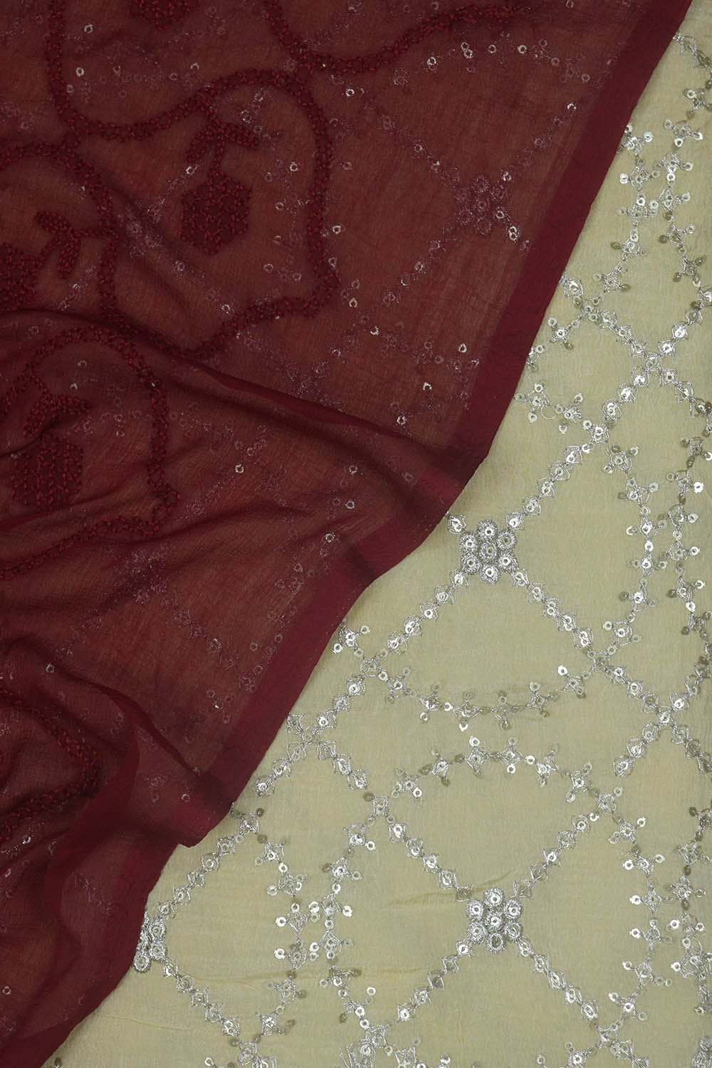 Chic Pastel Georgette Suit with Maroon Embroidered Dupatta - Perfect for Any Occasion! - Luxurion World
