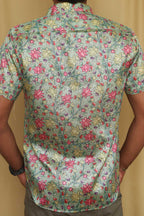 Green Kalamkari Tussar Silk Shirt - Digital Printed - Luxurion World