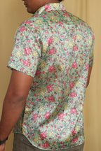 Green Kalamkari Tussar Silk Shirt - Digital Printed - Luxurion World