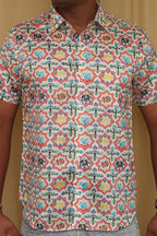 Stylish Off White Digital Printed Patola Design Tussar Silk Shirt - Luxurion World