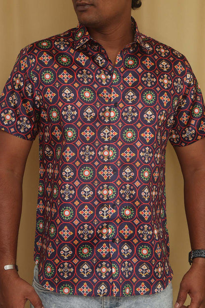 Exquisite Purple Digital Printed Patola Design Tussar Silk Shirt - Luxurion World