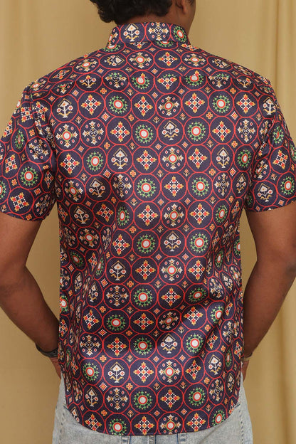 Exquisite Purple Digital Printed Patola Design Tussar Silk Shirt - Luxurion World