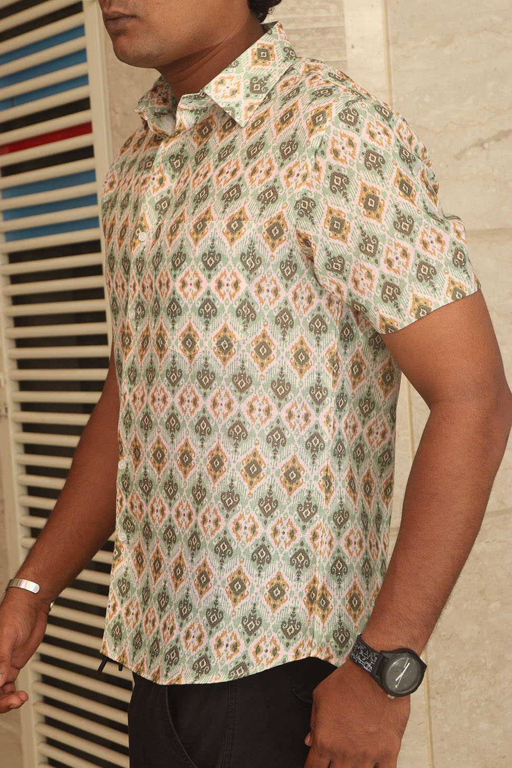 Multicolor Cotton Linen Digital Printed Shirt - Luxurion World