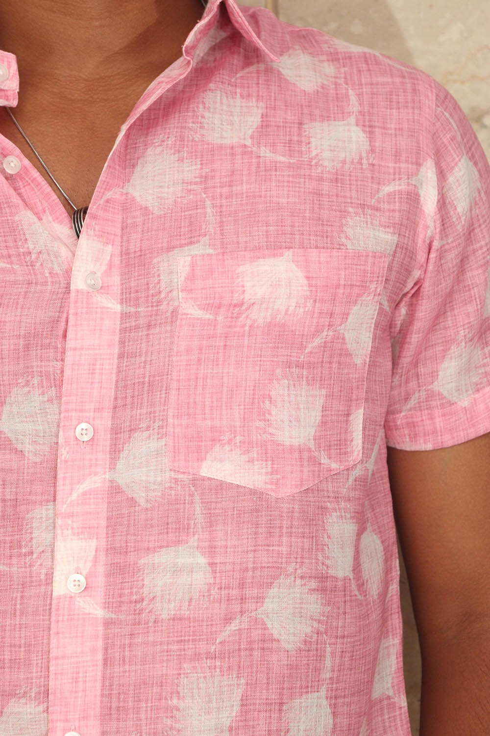 Pretty in Pink: Cotton Linen Digital Printed Shirt - Luxurion World