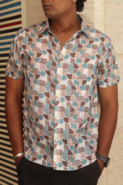 Multicolor Cotton Linen Digital Printed Shirt - Luxurion World