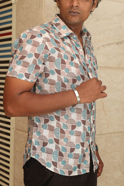 Multicolor Cotton Linen Digital Printed Shirt - Luxurion World