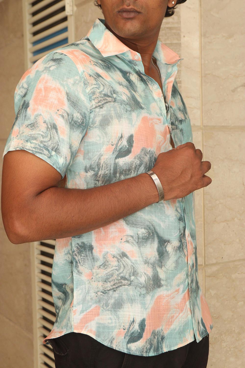 Multicolor Cotton Linen Digital Printed Shirt - Luxurion World