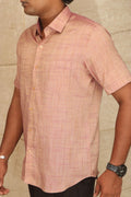 Purple Plain Pure Linen Silk Shirt - Exquisite Elegance - Luxurion World