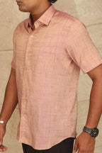 Purple Plain Pure Linen Silk Shirt - Exquisite Elegance - Luxurion World