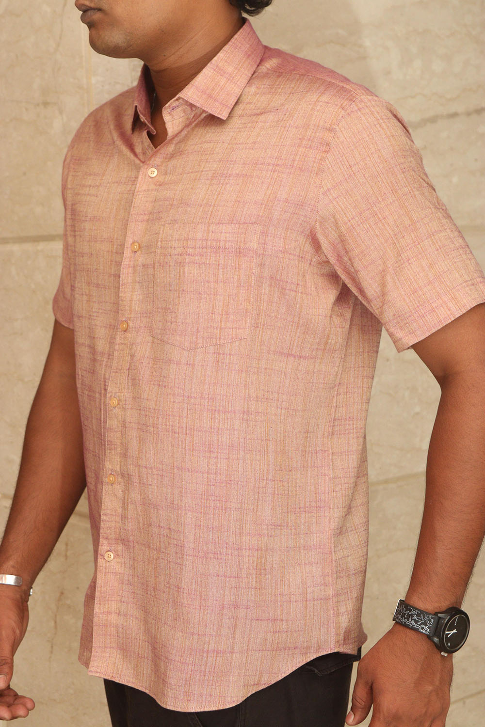 Purple Plain Pure Linen Silk Shirt - Exquisite Elegance - Luxurion World