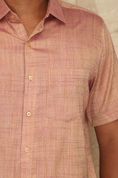 Purple Plain Pure Linen Silk Shirt - Exquisite Elegance - Luxurion World