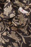 Exquisite Black Shikargah Design Digital Printed Tussar Silk Half Sleeve Shirt - Luxurion World