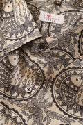 Pastel Madhubani Design Digital Printed Tussar Silk Half Sleeve Shirt - Luxurion World