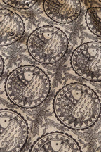Pastel Madhubani Design Digital Printed Tussar Silk Half Sleeve Shirt - Luxurion World