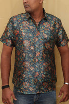Colorful Kalamkari Tussar Silk Shirt - Luxurion World