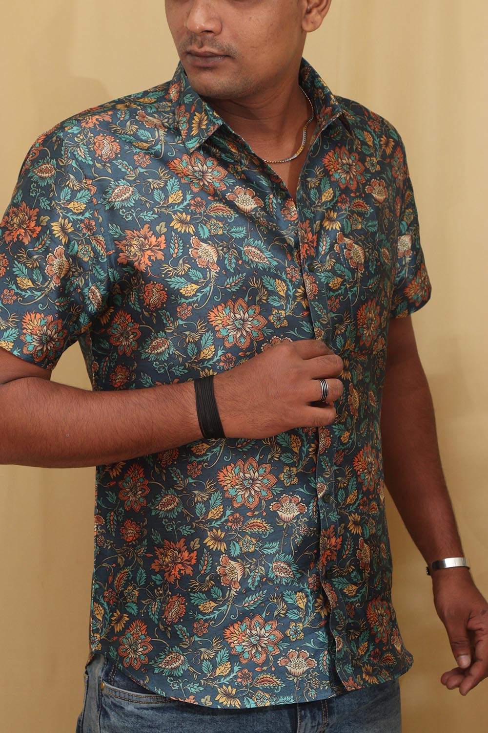 Colorful Kalamkari Tussar Silk Shirt - Luxurion World