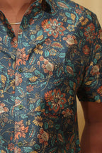 Colorful Kalamkari Tussar Silk Shirt - Luxurion World