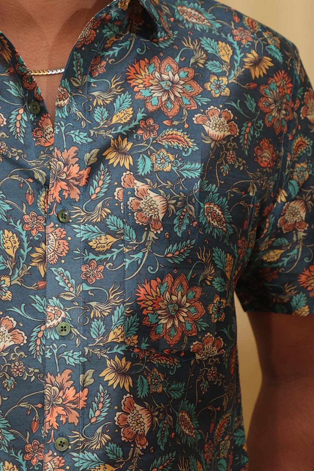 Colorful Kalamkari Tussar Silk Shirt - Luxurion World