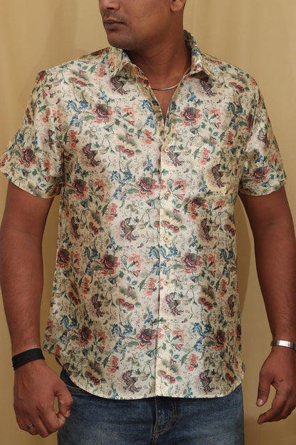 Colorful Kalamkari Tussar Silk Shirt - Luxurion World
