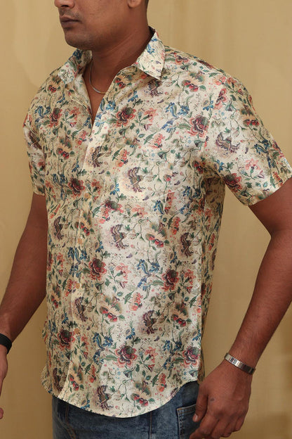 Colorful Kalamkari Tussar Silk Shirt - Luxurion World